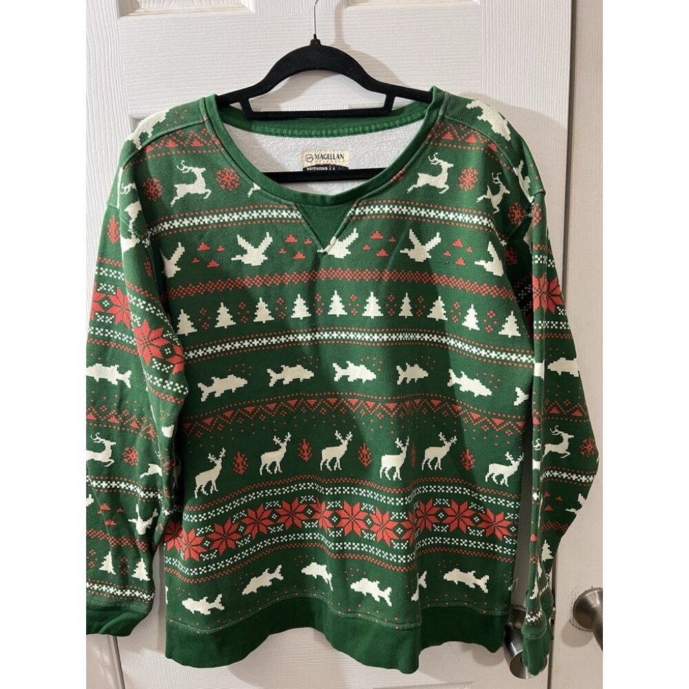 Magellan Ladies Christmas Sweatshirt Boyfriend Fit Size Large